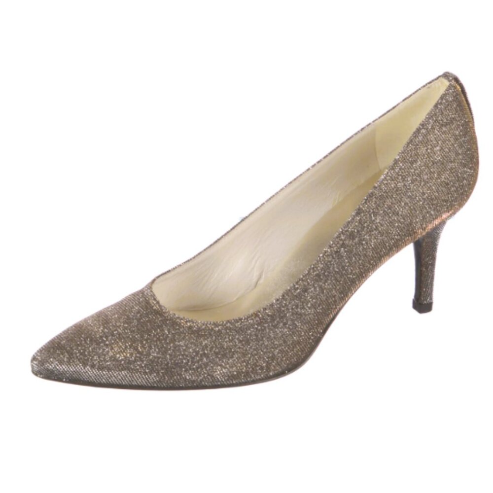 Stuart Weitzman Glitter Accents Classic Pumps, Size 9.5, Gold **NEW PRICE**